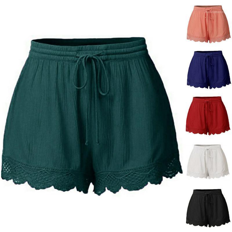 

Women Fashion Sport shorts Plus Size Rope Tie Shorts 2020 New Summer spring Ruffle Elasticity shorts#G301, White