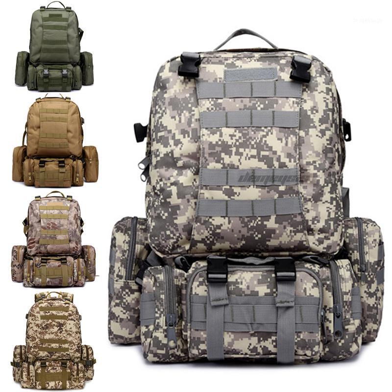 

Multifunctional Outdoor Backpack Camping Climbing Hiking Backpacks Tactical Backpack Molle Bag Camouflage Sport Bag1, Black