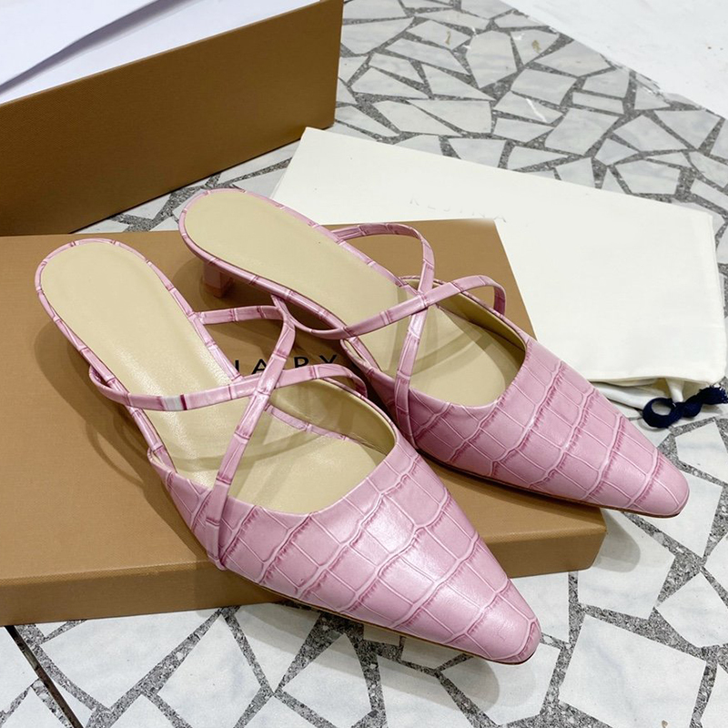 

Genuine leather woman square toe buckle metal apartments loafers slide ballet ladies dressed as office naked shoes ZZ7F, Brown
