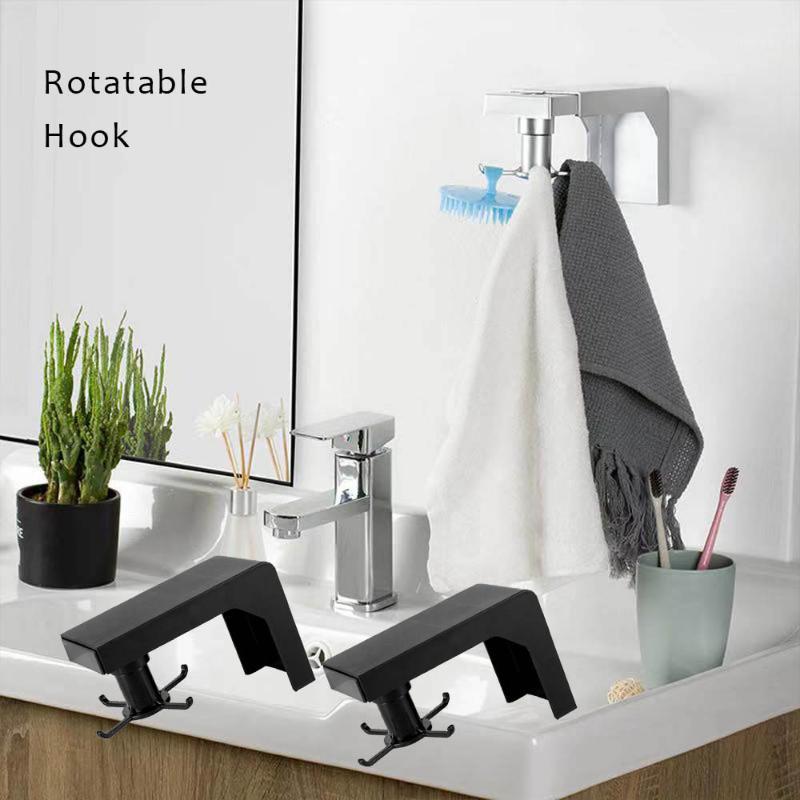 

Seamless Adhesive Hook Kitchen Rotatable Hook Rack Wall-mounted Punch-free Wall Hanger Bathroom Storage Hooks1