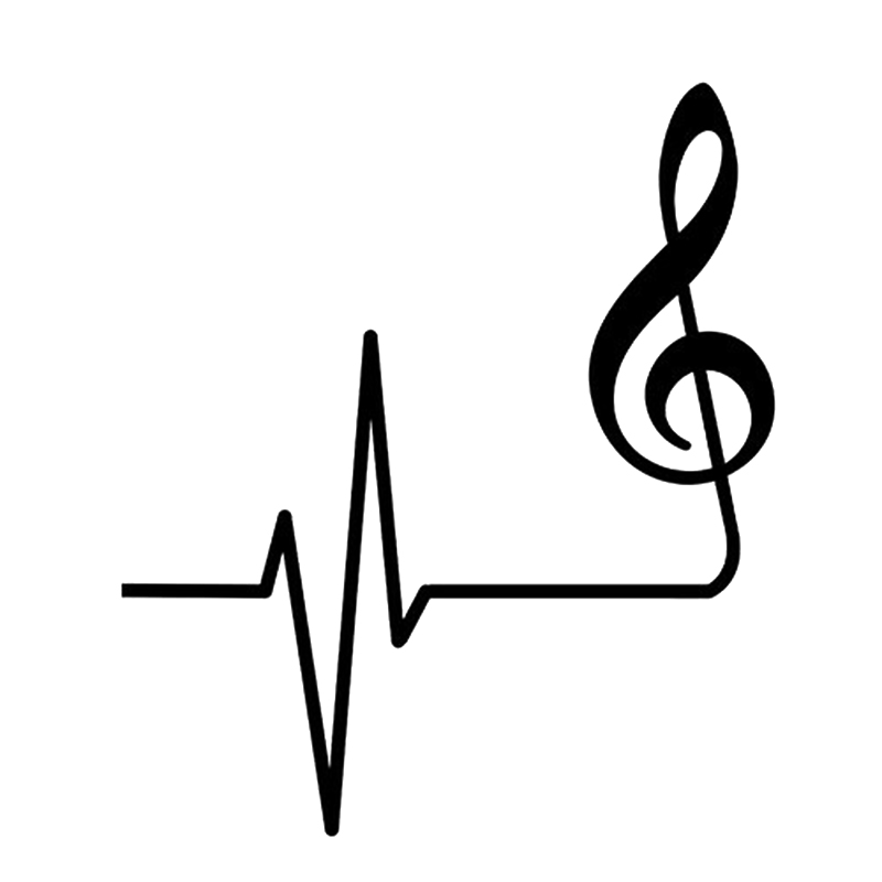 

17*10.7cm Music heart beat Sticker Decal piano guitar Car Stickers Fashion Personality Creativity car accessories, Color
