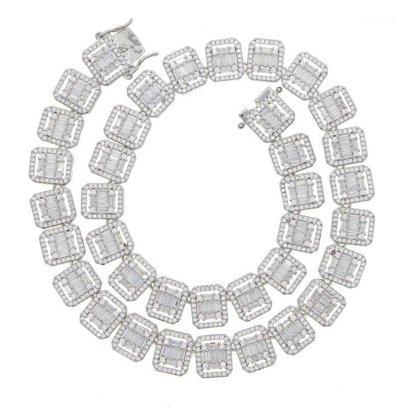 

New hip hop women chain choker necklace with Baguette Tennis Chain cz cluster necklace iced out bling 5a cz link1