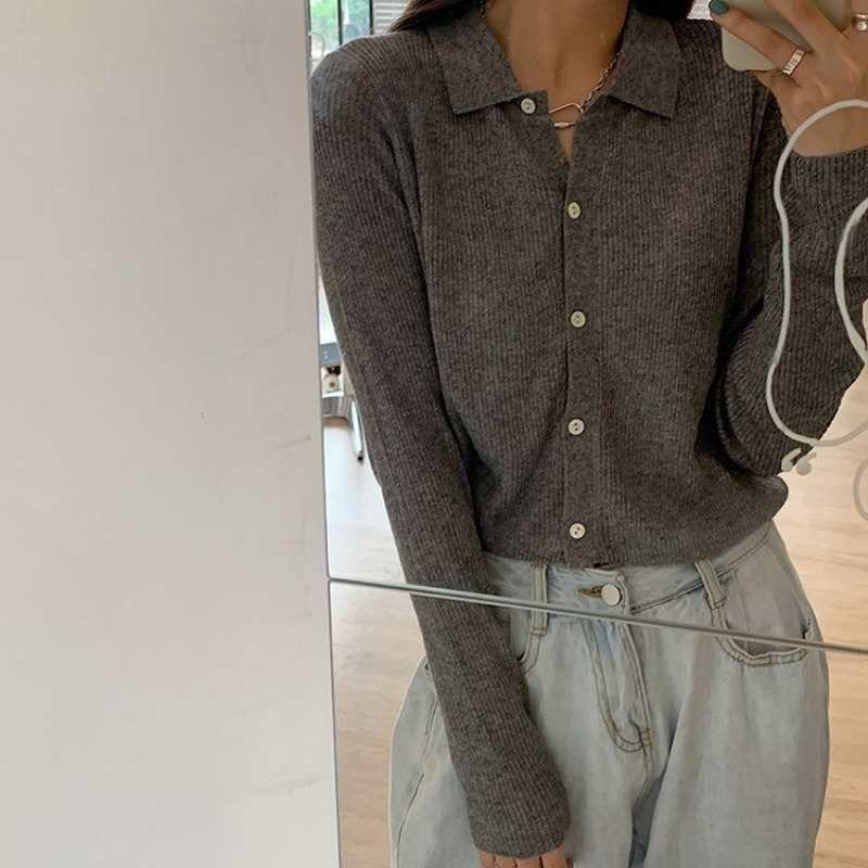 

Vintage Cashmere Cardigan Women Sweater Korean Short Coat 2020 Fall Soft Cashmere Loose Knitted Lapel Winter Single Breasted, Black