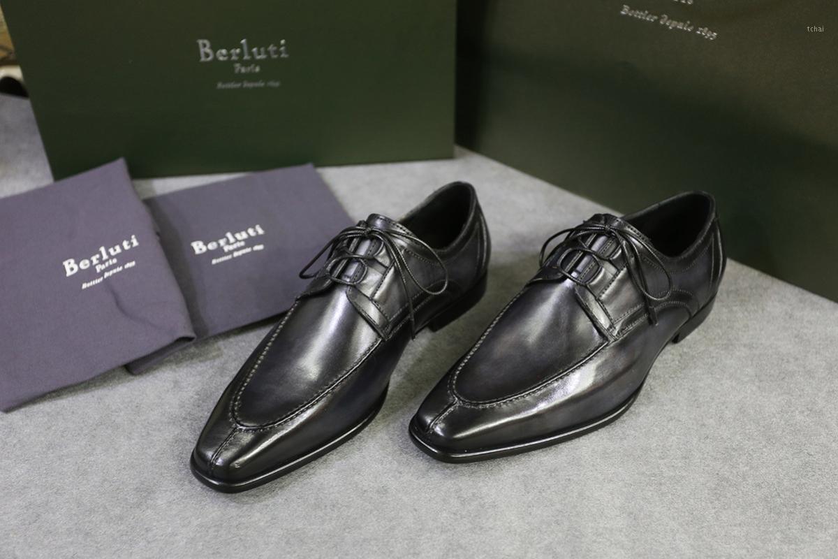

Workplace business point with men's shoes Derby dress shoes Goodyear British gentleman custom made by hand1, Black