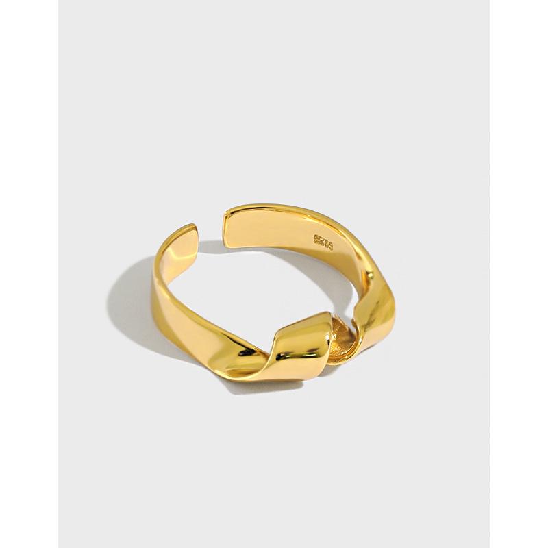 

SHANICE S925 sterling silver open ring ins minimalist smoot face twist Hiphop Jewelry Ladies Open Adjust Wedding Rings Women