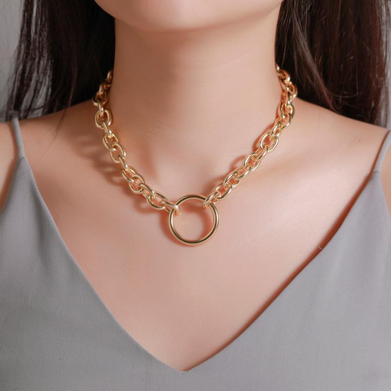 

European and American Hot Selling Jewelry Accessories Female Creative Simple Circle Chain Necklace Girls Punk Choker Necklaces