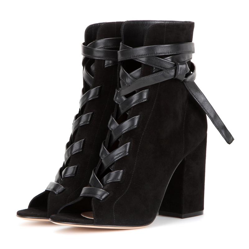 

Winter Boots Women 2020 Black Ankle Boots For Women Thick Heel Lace Up Ladies Shoes Bota Feminina High Heel Shoes TL-A0145