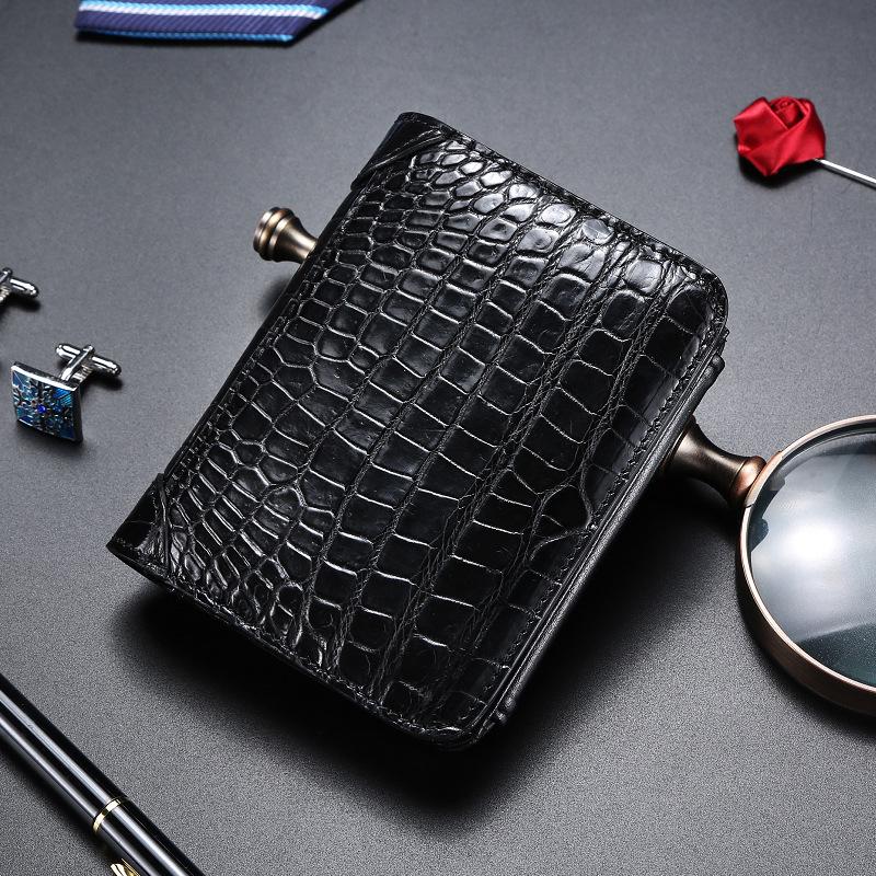 

2020 Classical Designer Exotic Genuine Crocodile Skin Alligator Leather Men's Black Card Holder Wallet Male Large Clutch Purse