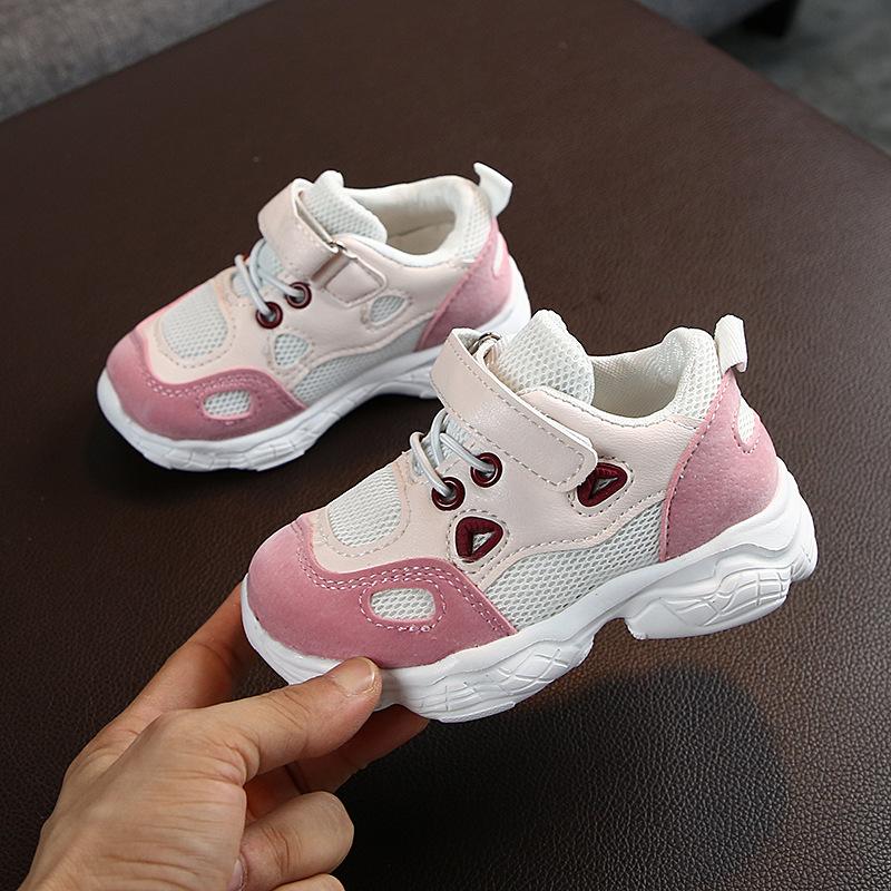 

Baby Sneakers White Kids Shoes Girls Sneakers Sports Running Toddler Children Shoes Fashion Light Breathable Mesh Boys, Black
