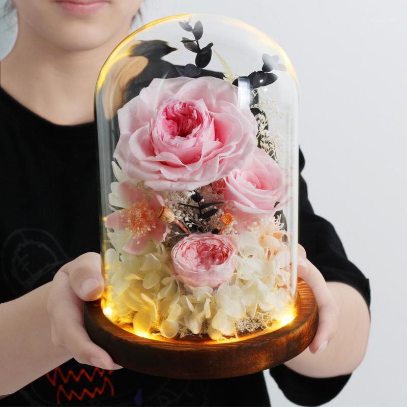 

Immortal Flower Rose In Glass Inside Wedding Decoration Flower Christmas Mother's Day Birthday Gift1, Da01