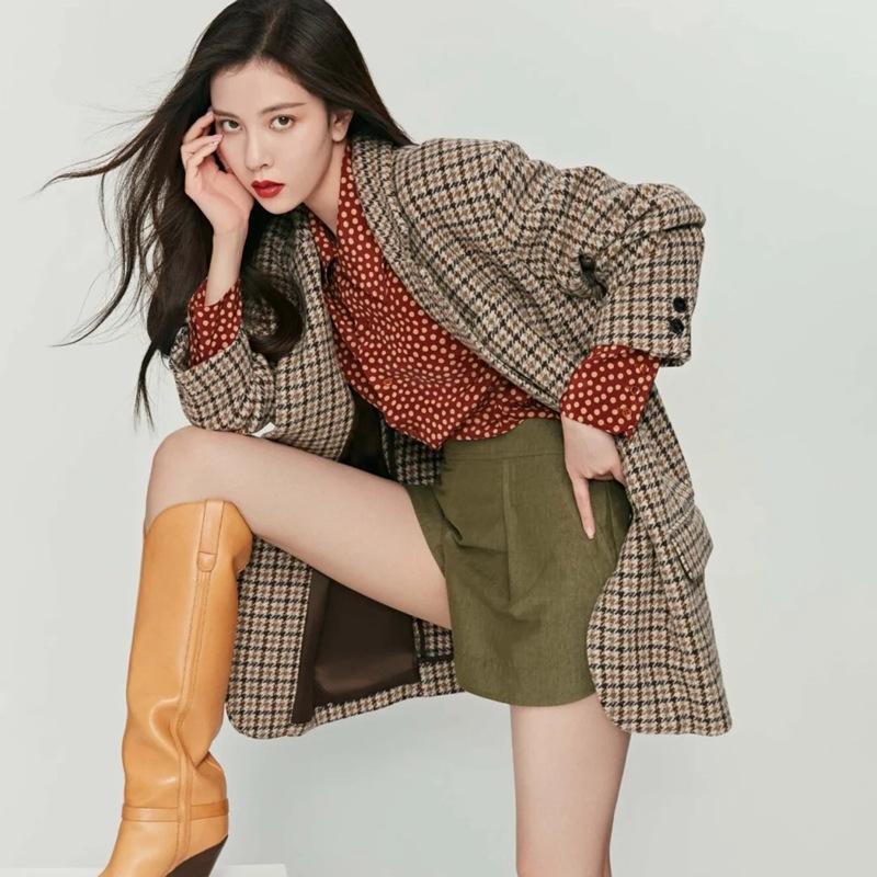 

Song Yan fins in same isa2020 new winter loose wool plover temperament women' suit jacket, See chart