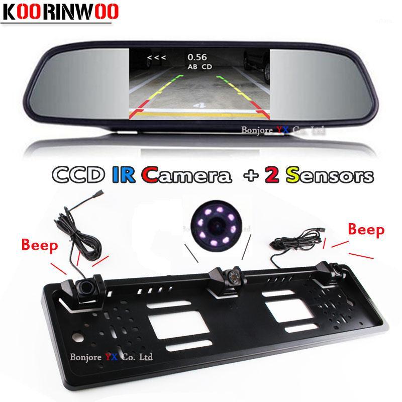 

Koorinwoo Vehicle Monitor Parktronic EU European Car License Plate Frame camera Car Rear View Camera Video parking system1
