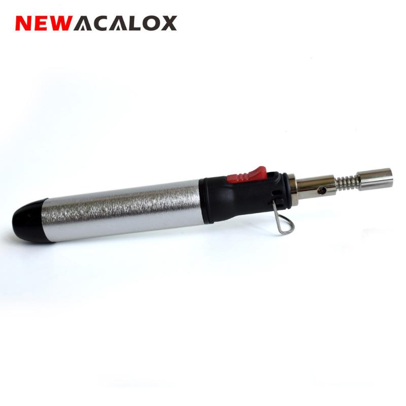 

NEWACALOX Adjustable Thermostat Flame Butane Gas Soldering Iron 12ml Pen Welding Torch Tool 1300 Degrees Hand Heat Gun Cordless