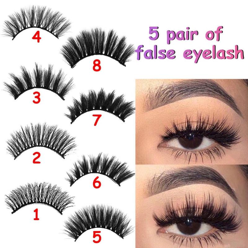 

5 Pairs Fashion Natural Handmade Soft Long False Eyelashes Makeup False Eyelashes Extension Beauty Makeup Tools