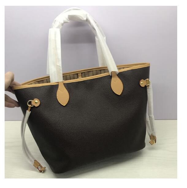 

Special offer! 32CM Woman Shopping Bag High Quality Leather purse tote new fashion shoulder bag serial number date code, Leather brown flower