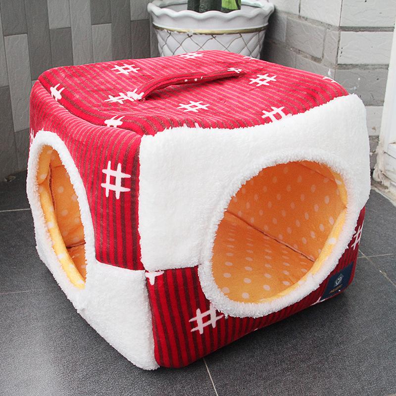 

Two-in-one Sofa Nest and Pet House Warm Soft Sleeping Bed Pad For Pet Breathable Cat House Dog Sleeping Washable Mat Blanket