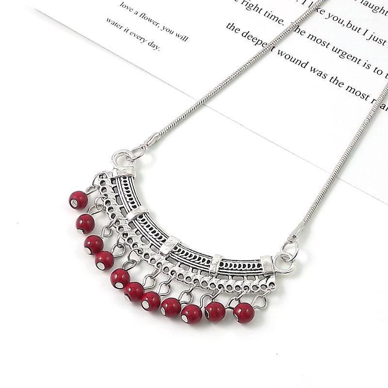 

Chains LADIES FASHION ACCESSORIES YUNNAN ETHNIC STYLE NECKLACE MIAO SILVER PENDANT TURQUOISE JEWELRY1