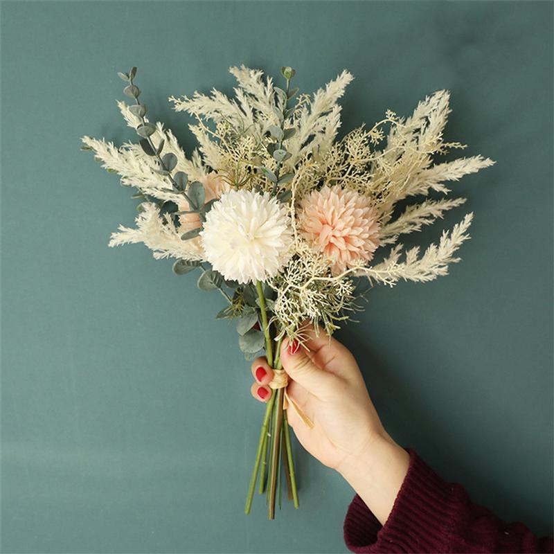 

1Pc Simulation Bouquet Flower Decoration Wedding Party Adornment Artificial Flower 2021 NEW YEAR Valentine'S Day Present Gift, Pink