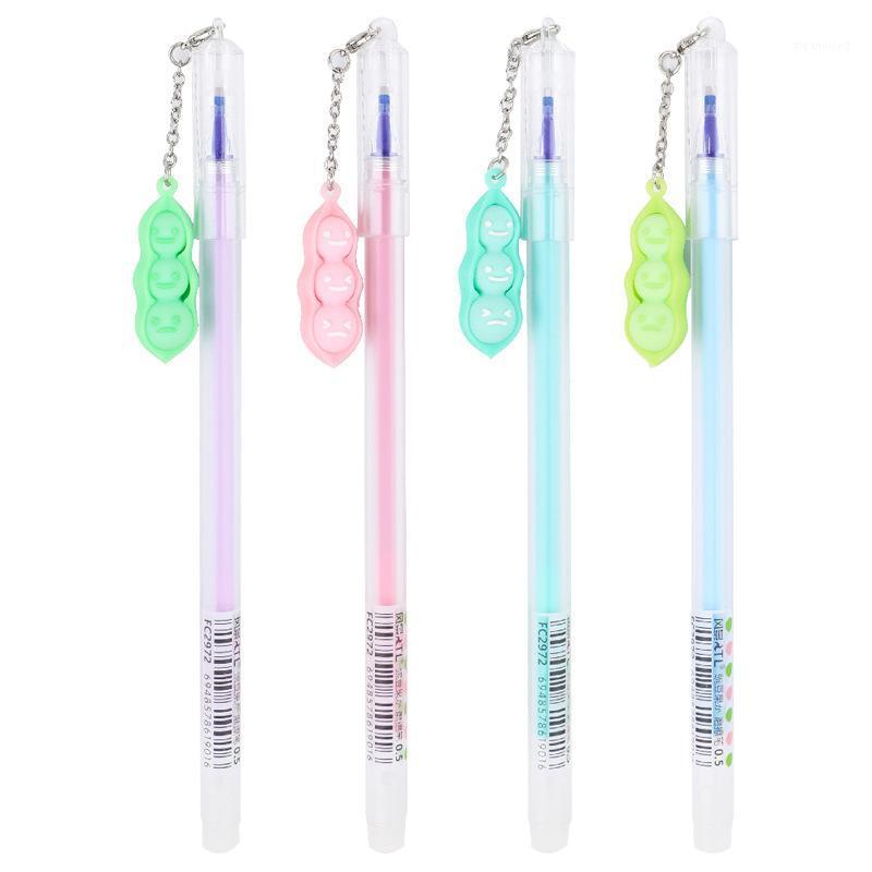 

40 pcs/lot Creative Erasable Pea Pendant Gel Pen Cute 0.5mm blue ink Signature Pens Office School Writing Supplies gift1