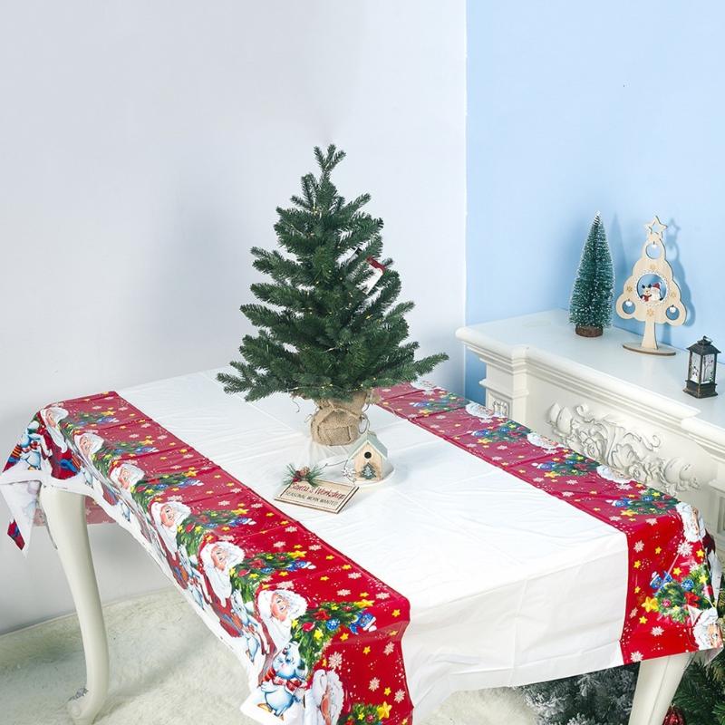 

1pcs 110X180cm Christmas Table cloth Dinner Party New Year Printed Rectangle PVC Tablecloth Christmas Table Cover Decorations, Jj1102503