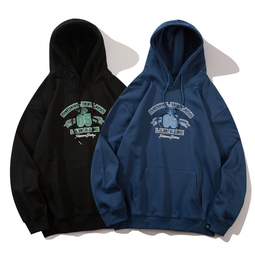 

Spot wholesale men's hoodie European and American pullover sweater, Black