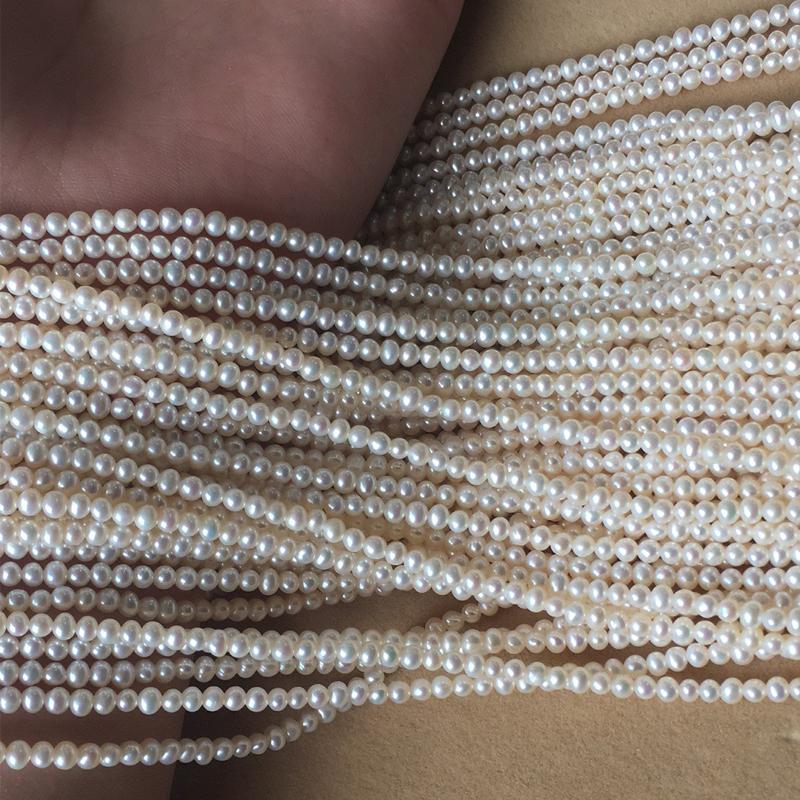 

Freshwater Pearl necklace Round shape with Size 2.5-3MM perfect luster for Jewelry DIY loose pearl strands