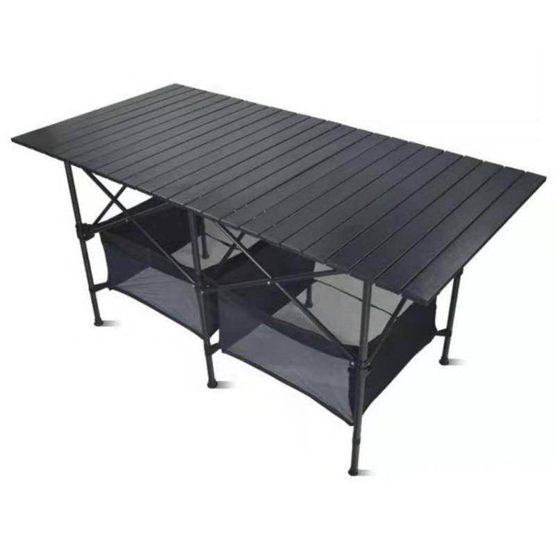 

Outdoor Folding Table Camping Picnic Table with Storage Net Bags Waterproof Aluminium Alloy Durable Folding Desk S5643