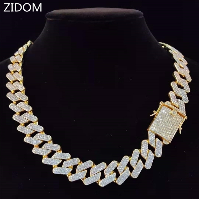 

Men Hip Hop Chain Necklace 20mm heavy Rhombus Cuban Chains Iced Out Bling Necklace fashion jewelry For Gift 220212