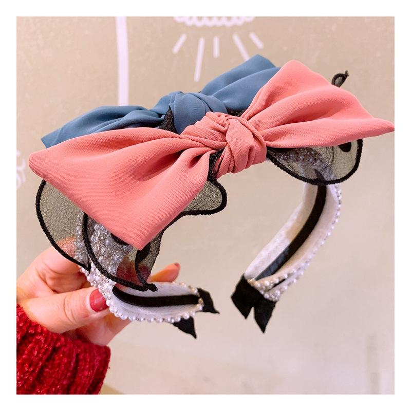 

Fashion Lace pearls hair hoop Hair Accessories Women Girls bow Band Ponytail Rope Hairbands headwear