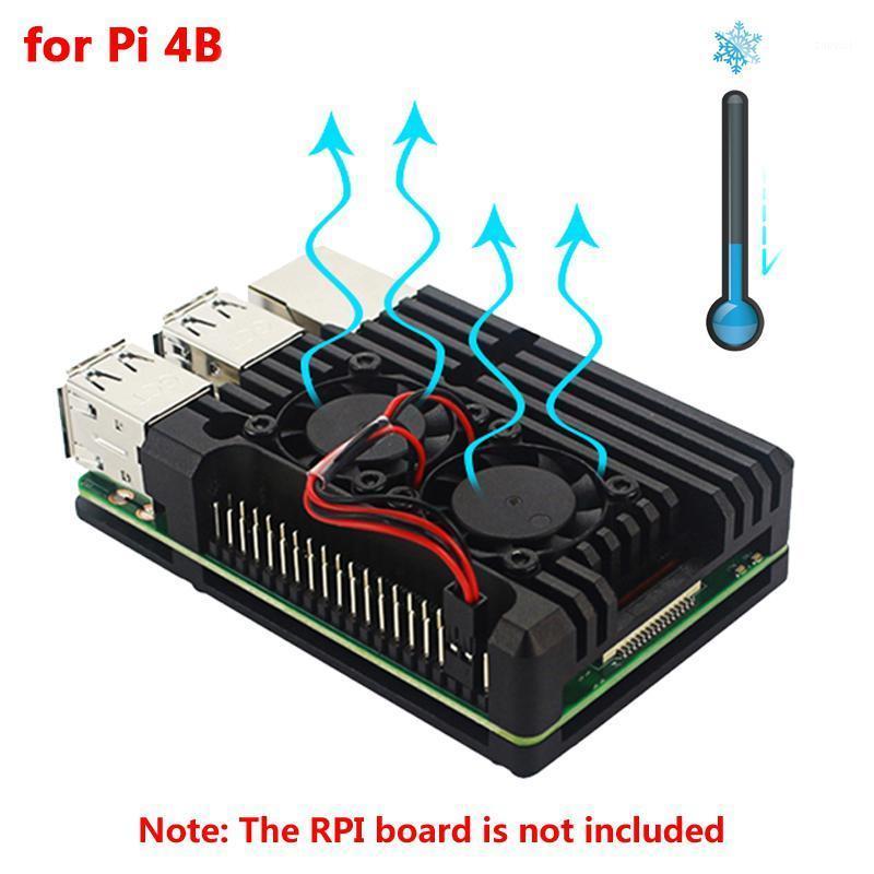 

For Raspberry Pi 4 Aluminum Metal Case Box with Dual Fan Heat Sink for Raspberry Pi 4 Model B 3B Plus1