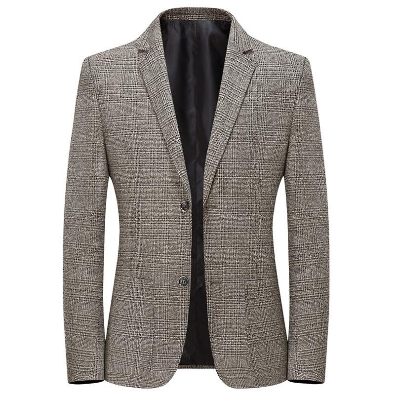 

Fashion New Brand Men Plaid Blazers Spring Autumn Men's Fashion Comfortable Suit Coats Simple Business Blazers Coat Male, Gray