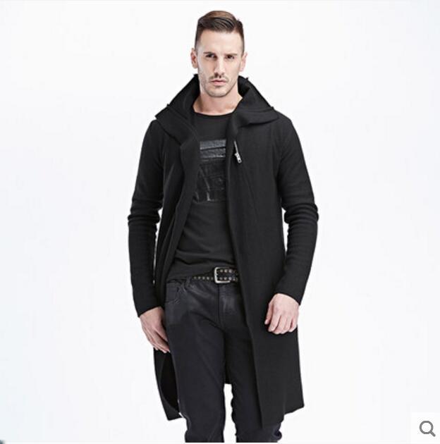 

2021 New Men's Waste Is Designed with Semi-open, Mid-length Wool Coat. S-6xl!! NB9G, Black