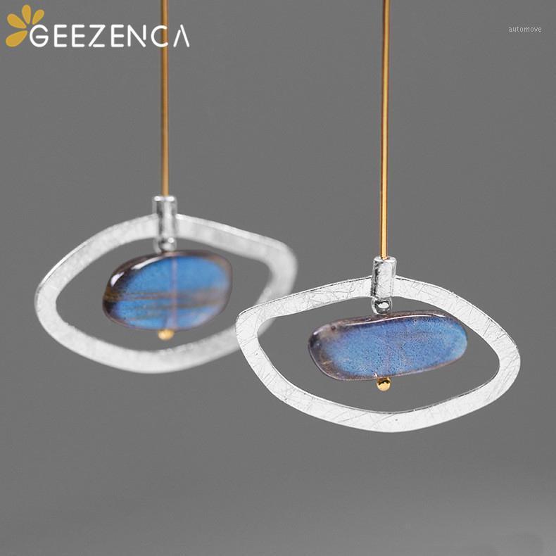 

925 Sterling Silver Gemstone Labradorite Eye Shaped Women's Earrings Original Design Simple Trendy Drop Earring Fine Jewelry1