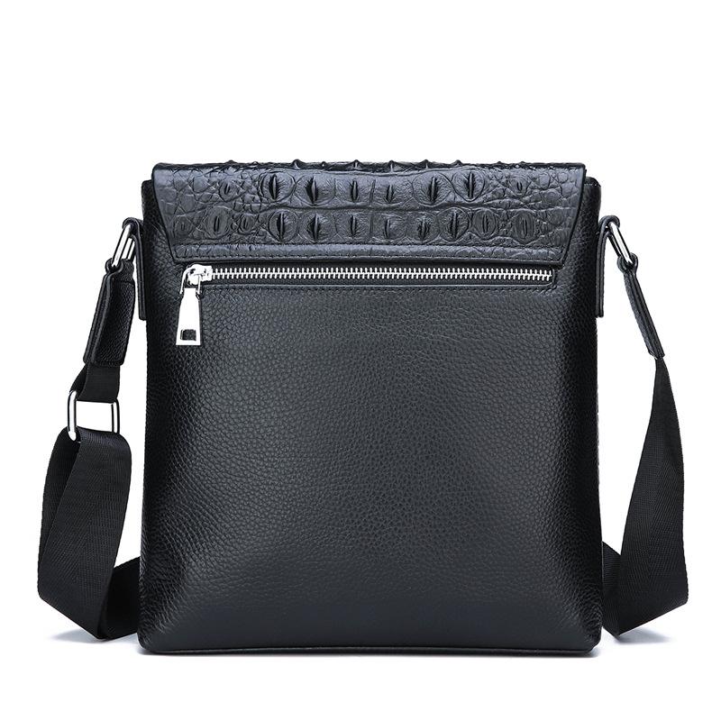 

Men's casual leather shoulder bag, Black