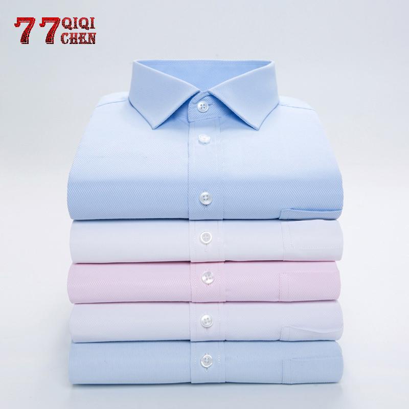 

Long Sleeve Shirt Men Brand Clothing Cotton High Quality Smart Casual Social Shirts White Wedding stripe Shirt Camisa Masculina, M423