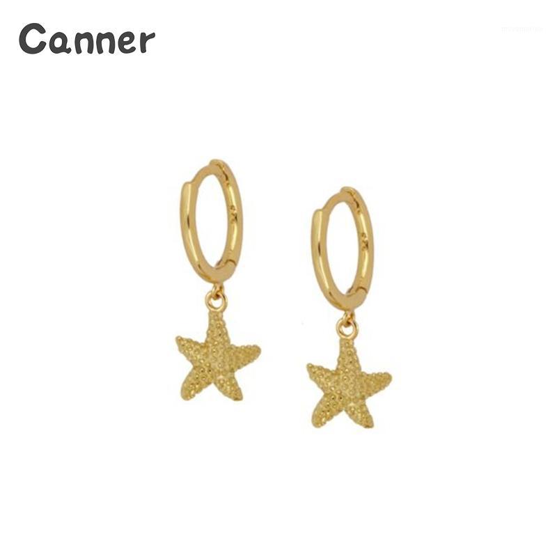 

Canner Small Starfish Pendant Hoop Earrings for Women Girls Wedding Earrings 925 Sterling Silver Jewelry Oorbellen Voor Vrouwen1