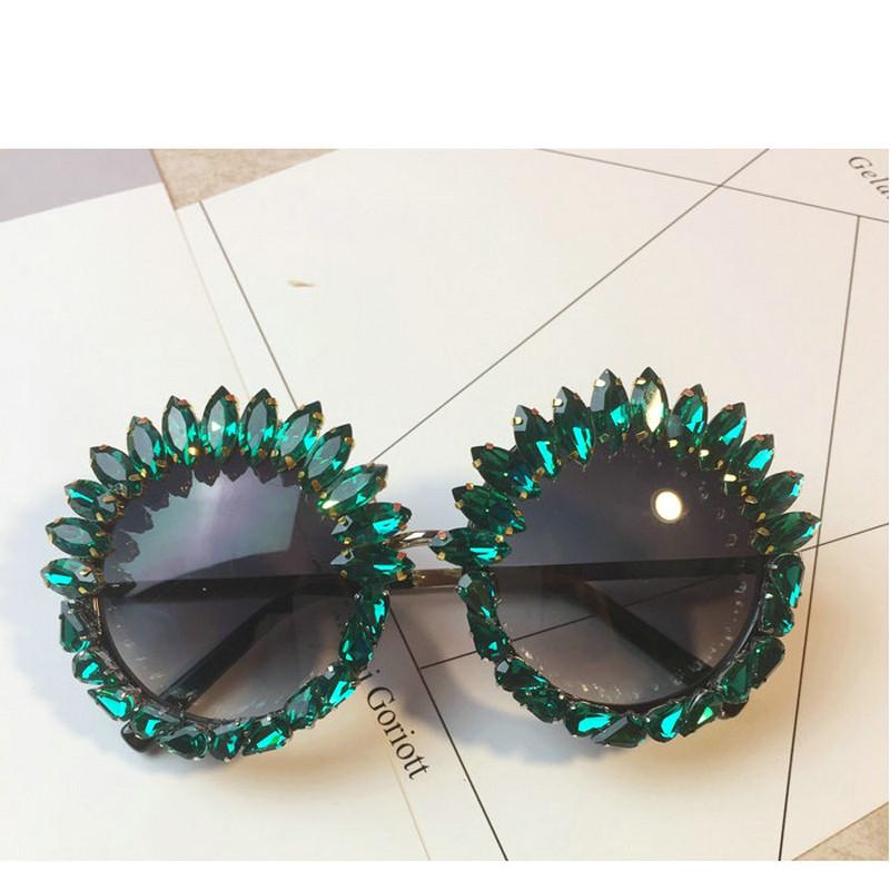 

2020 sunglasses Rhinestone sunglasses women vintage Round men punk shades for women NX