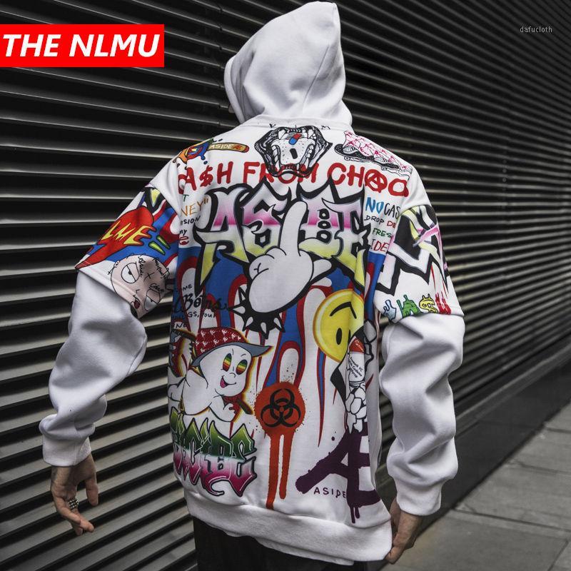

Hip Hop Hoodies Men Women 2019 Autumn Winter Letter Graffiti Printed Pullover Hoodie Male Fashion Streetwear Sweatshirts WG3431, Purple