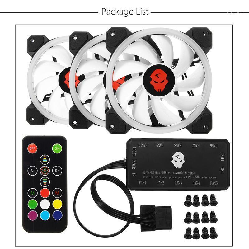 

New Arrival 3pcs Computer Case PC 4 Pin Cooling Fan RGB Adjust LED 120mm Quiet + IR Remote Computer Cooling Fan Cooler For CPU1
