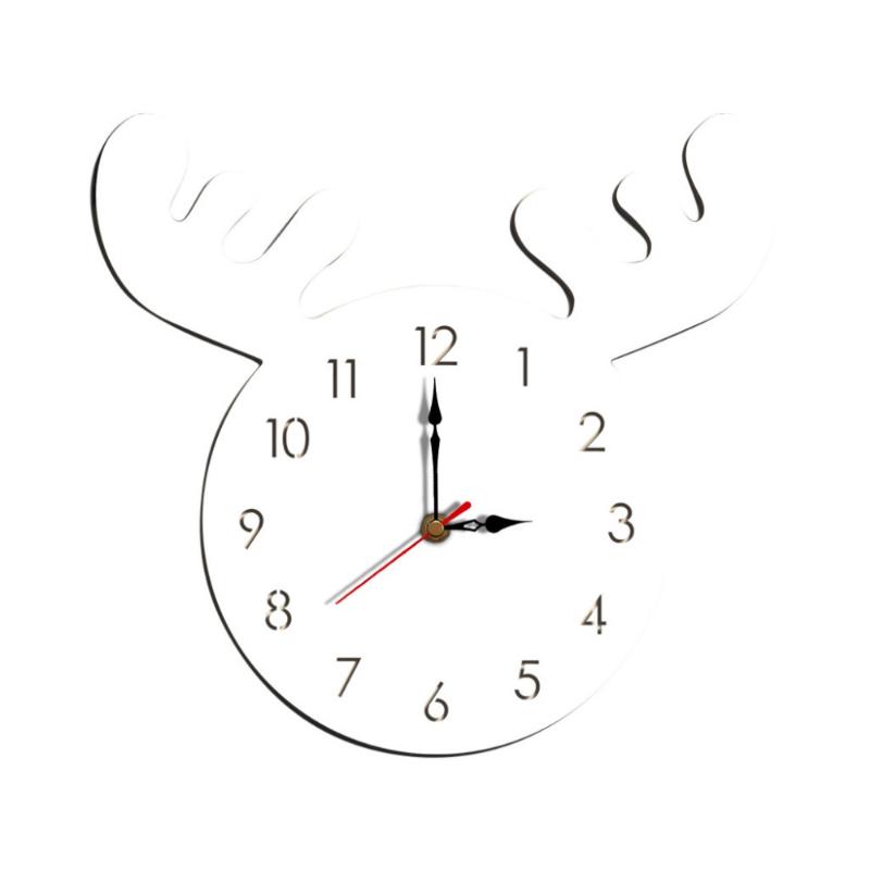 

Wood Wall Clocks Home Decor Cartoon Modern Wood Wall Clock Nordic Style Elk Silent for Home Living Room K507