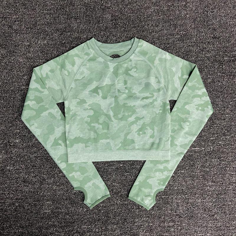 

Yoga Set Women Seamless Bra Fitness Clothing Yoga Sport Long sleeves Tops Camouflage Gym Leggings Pants Suit Workout Sportswear, Purplepants