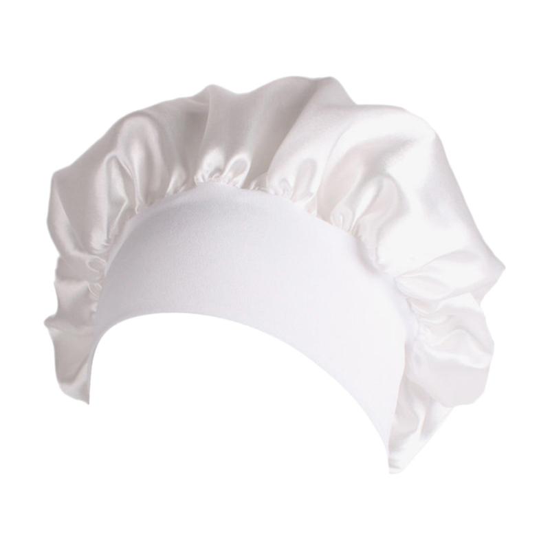 

Women's Satin Solid Wide-brimmed Hair Band Sleep Casual Unisex Cap Operating Room Hat Cap Chemotherapy Hat Hair Sombreros, Black