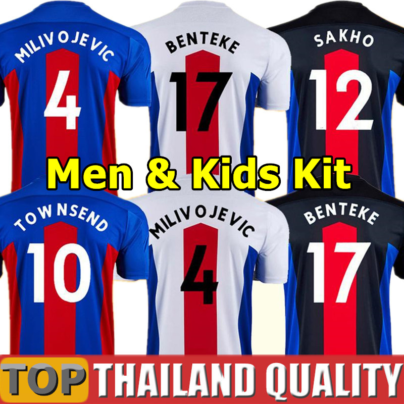 

20 21 CPFC Soccer Jerseys TOWNSEND 2020 2021 J.AYEW MILIVOJEVIC ZAHA Football Shirt set MEYER McCARTHY SCHLUPP Men Kids Kit uniform, 2020 away + patches - men
