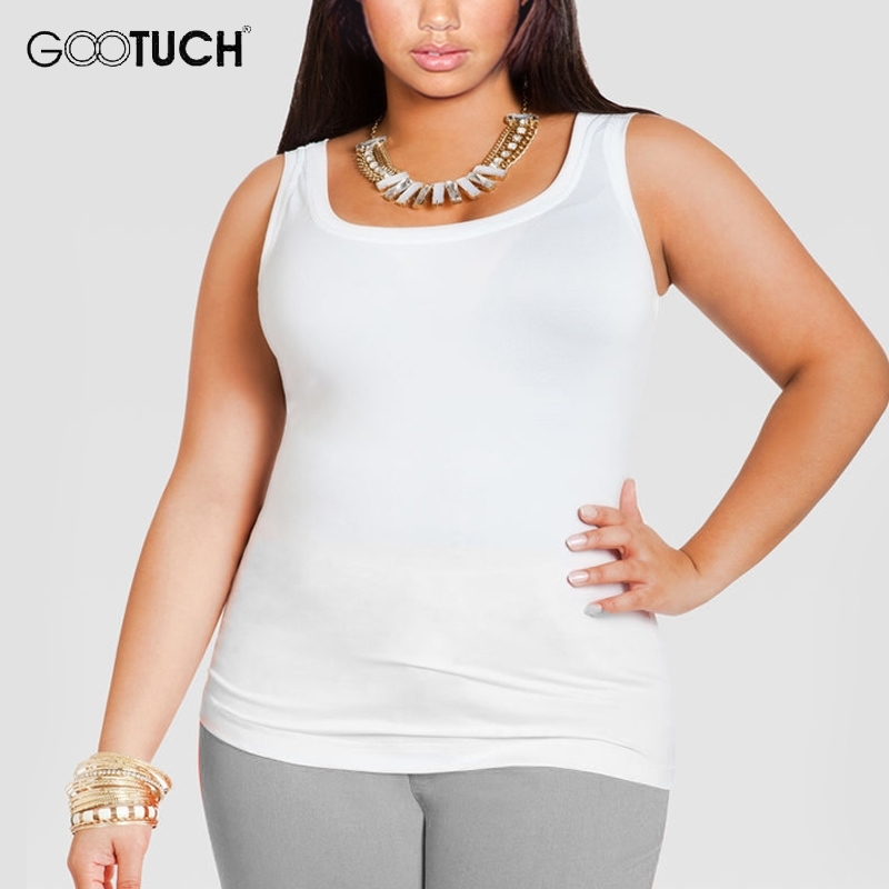 

Womens Cotton Tank Tops Plus Size 4XL 5XL 6XL Women's Sleeveless T Shirt Large Size Undershirt Ladies Sexy White Singlet 049A Y200422