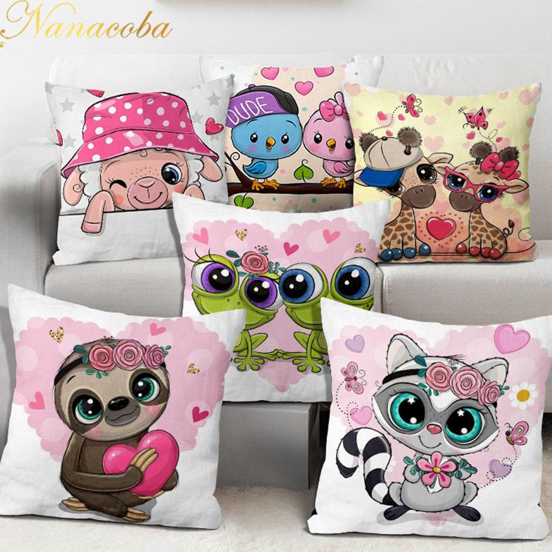 

Nanacoba Pillow Cover Decorative Cartoon Panda Dog Bird Bear Animal Sofa Pillowcase Home Decor Cushion Cover Kids Gift, Pcfs018513drs