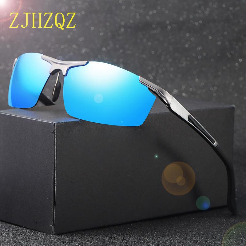 

Mens Half Frame Polarized Sunglasses Womens Aluminum Magnesium Alloy Male Outdoor Sport Driving Polarised Eyewear UV400 Glasses