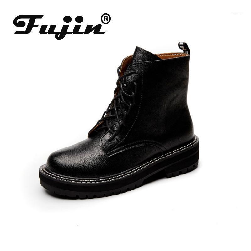 

Fujin Ankle Boots Women's 2021 New for Autumn Winter Fashion Short Boots Breathable Cross Tied Cross Tied Round Toe Ankle1, Black