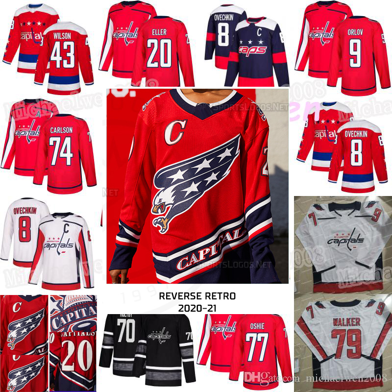 

Washington Capitals 2021 Reverse Retro Henrik Lundqvist Alex Ovechkin John Carlson T.J. Oshie Evgeny Kuznetsov Jakub Vrana Tom Wilson, Youth 2018 stadium series