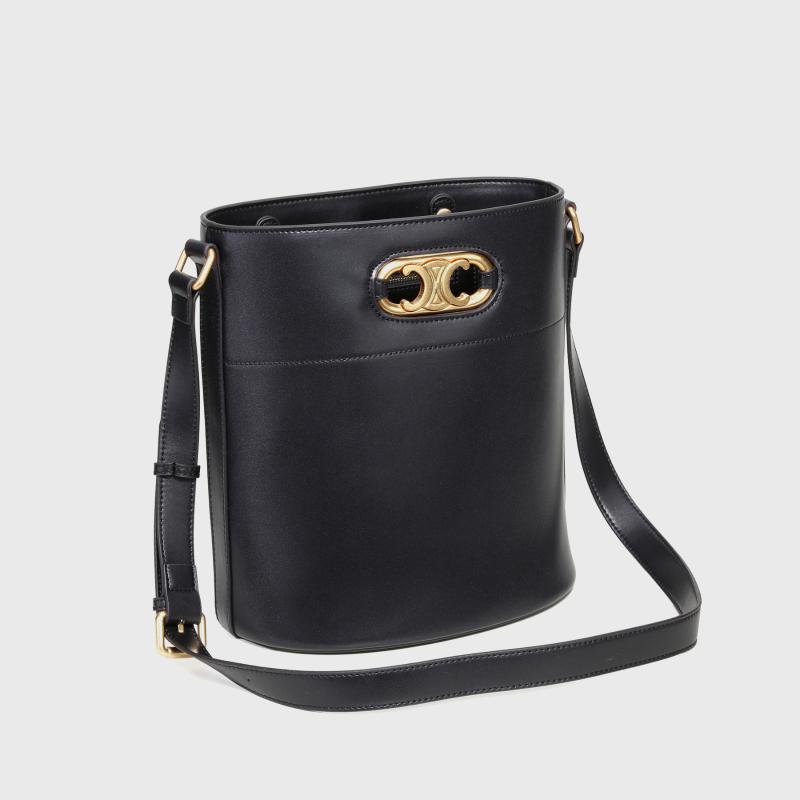 

New Bucket Bag Fashion Shoulder Bags Large-Capacity Tote Bag Genuine Leather Handbags, Black