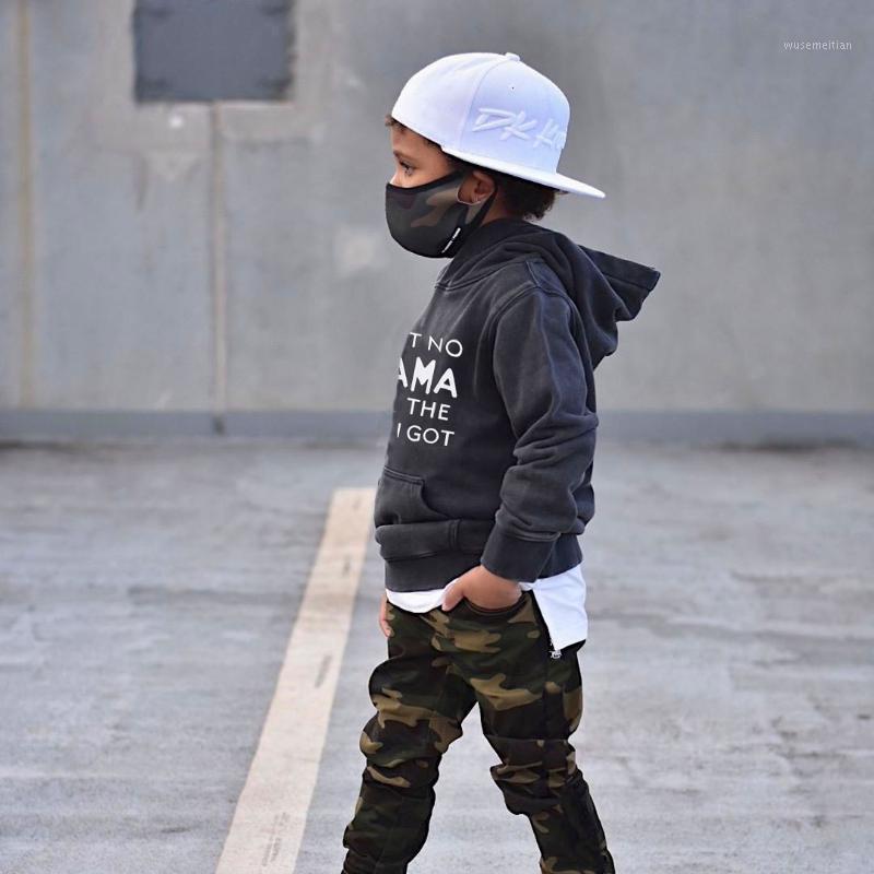 

Baby Boys Clothes Letter Print Long Sleeve Hooded Tops Camouflage Pants 2pcs1, Black